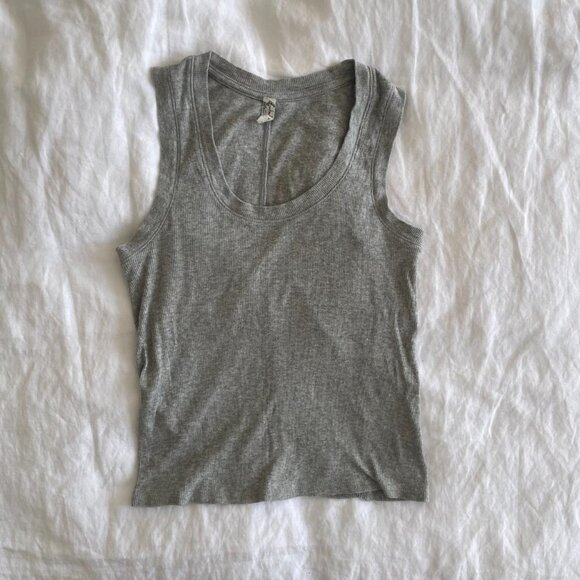 Free People Intimately Gray Ribbed Tank Top (XS/S/M) - Picture 1 of 4
